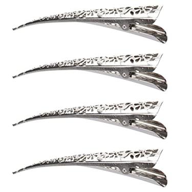 Imagem de 4 Pcs Grampos De Cabelo Bico De Pato Clipes De Bico De Pato Para Penteados Clipes De Jacaré De Metal Grampo De Cabelo Floral Grampo De Cabelo Feminino Conta Senhorita Oco