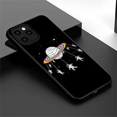 Imagem de Capa para Astronaut para iPhone 13 Pro Capa para iPhone 13 11 12 Pro XR XS Max mini 7 X 8 6 6S Plus 5 5S SE 2020 Preto Silicone,9,Para iPhone 7 8 Plus