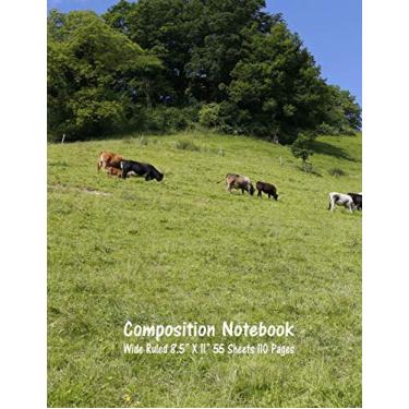 Imagem de Composition Notebook: Wide Ruled Cow Farm Bull Bovine Cattle Cute Composition Notebook, Girl Boy School Notebook, College Notebooks, Composition Book, 8.5" x 11": 55