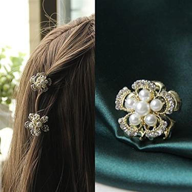 Imagem de Grampos de cabelo de pedras e cristais para mulheres elegante pérola geométrica broche de cabelo elegante requintado leve acessórios de cabelo de luxo joias pedras decorativas