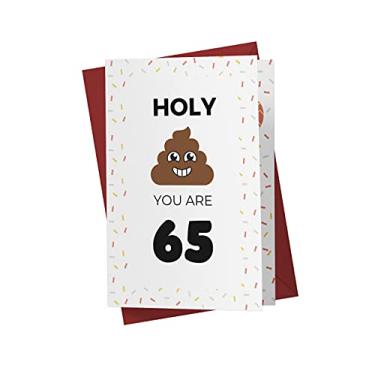 Imagem de Cartão de aniversário de 65 anos engraçado – cartão de aniversário de 65 anos – cartão de feliz aniversário de 65 anos – cartão hilário de aniversário de 65 anos – com um envelope vermelho