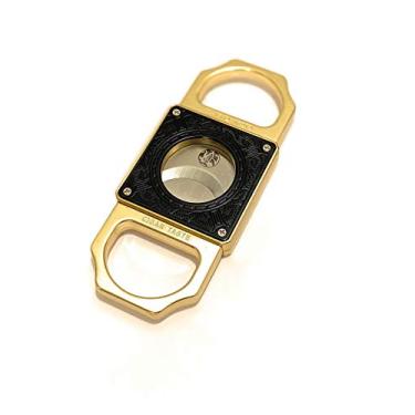 Imagem de Cortador de charuto LP, lâmina de aço inoxidável elegante, liga de zinco dourada com latão preto