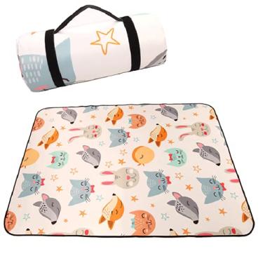 Imagem de Yajun Cobertor de piquenique dobrável à prova d'água dobrável tapete de acampamento portátil acolchoado engrossado para ioga de jardim, D, 150 * 150 cm