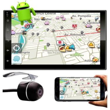 Imagem de Multimídia MP5 2 Din Android E-Tech 7" Polegadas Espelhamento Bluetooth GPS USB SD Card + Câmera Ré