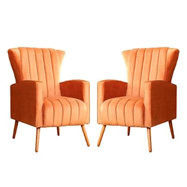 Imagem de Kit 02 Poltronas Melinda Veludo Cores - DS Estofados