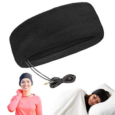 Imagem de Fones de ouvido para dormir e bolsa de viagem da CozyPhones – Fones de ouvido ultrafinos – Fones de ouvido mais confortáveis para dormir – Perfeito para viagens aéreas, relaxamento, meditação e insônia – Preto, Preto