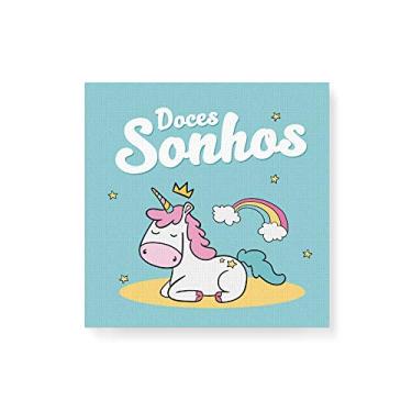 Imagem de Arte Maníacos Quadro Decorativo em Tela Canvas Unicórinio Doces Sonhos - 30x30cm