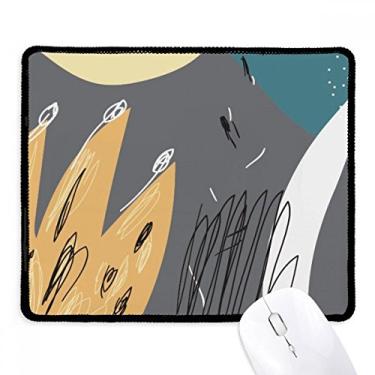 Imagem de Tapete de borracha para jogos com estampa de arte abstrata cinza com borda costurada