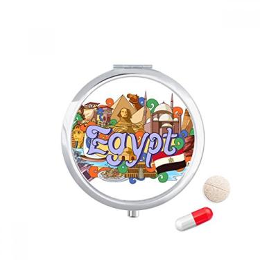 Imagem de Pirâmide de faraó, Egito, grafite, comprimido, bolso, caixa de armazenamento de medicamentos, dispensador
