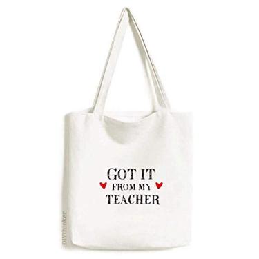 Imagem de Got It From My Teacher Student sacola de lona, bolsa de compras, bolsa casual