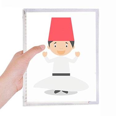 Imagem de White Whirling Dervishe caderno de desenho de folhas soltas diário recarregável artigos de papelaria