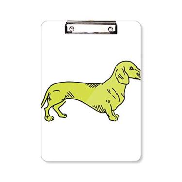Imagem de Desenho de cachorro amarelo ilustração padrão prancheta pasta bloco de escrita placa de suporte A4