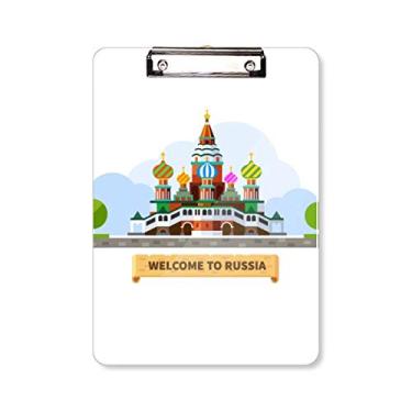Imagem de Prancheta Ilustração Padrão Catedral Rússia Pasta Bloco de Escrita Placa de Apoio A4