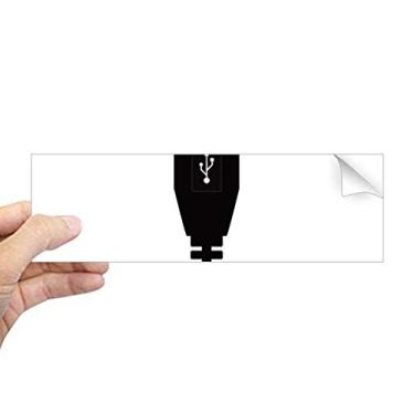 Imagem de DIYthinker Plugue USB preto, cabo de carregamento, padrão retangular, adesivo de janela para notebook