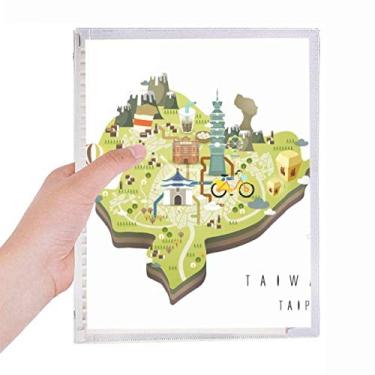 Imagem de Mapa de viagem TaiPei China Notebook Folhas soltas Diário Recarregável Diário Papelaria