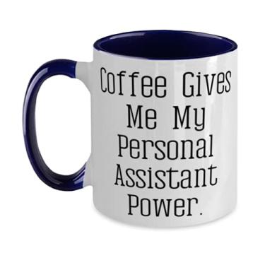 Imagem de Coffee Give Me My Personal Assistant Power. Assistente pessoal em dois tons 325 ml, divertido assistente pessoal, copo para colegas de trabalho
