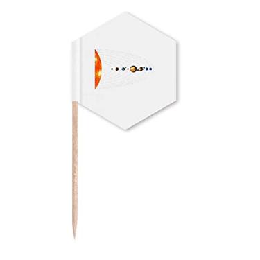 Imagem de Planetary System Bandeiras de palitos de palito, palitos de cupcake, festas comemorativas