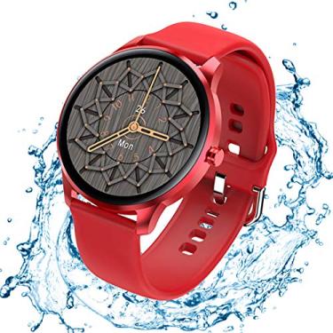 Imagem de Relógio Smartwatch XFTOPSE para Masculino e Feminino, Smart Watch Inteligente com Oxigenação Pressão Arterial, Smartwatch Esportivo Fitness com Pedômetro, IP68 À Prova Dágua, Vermelho
