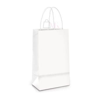 Imagem de Sacola Kraft Branca Pequena12x7,5 x 20 (50un) Lembrança,Carimbo,Acessório,Mini Sacolas
