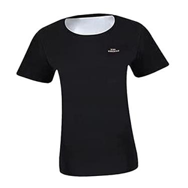 Imagem de Fancyes Elastic Sauna Terno para As Mulheres, Treino Sweat Shirt T-Shirt, mulheres Trainer Cintura Neoprene Quente Camisa Terno Sauna Suor Do Corpo Shaper - L