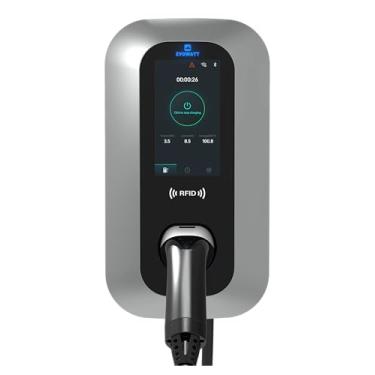 Imagem de Evowatt Carregador, Quantum, carregador para carro elétricos domésticos de 22 kW, 32A, 380V~440V, APP habilitado para WiFi e Bluetooth, com fio, interno/externo, cabo 5 Metro, certificado CE, Wallbox