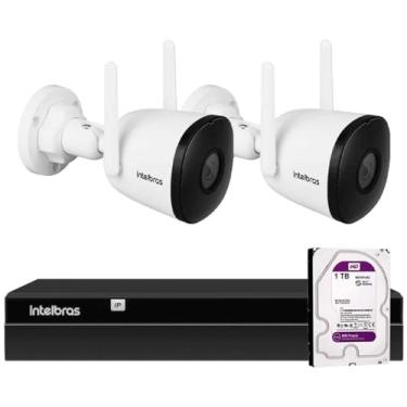 Imagem de Kit 2 Câmeras WiFi Visão Noturna 30m Intelbras iM5 SC Full HD 1080p com Microfone + NVR Gravador 1404 4 Canais + HD 1TB Purple