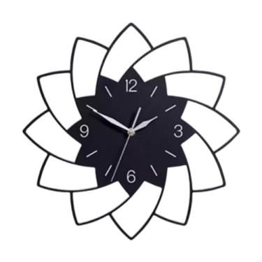 Imagem de Fenteer Relógio de parede acrílico em forma de flor criativo grande relógio de parede s...