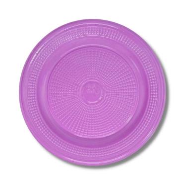 Imagem de Prato Raso Descartável Lilas 15Cm Churrasco Sobremesa C/ 1