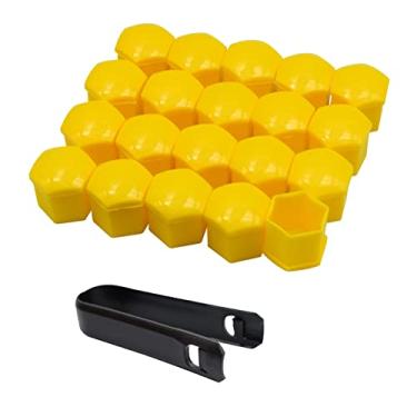 Imagem de Porca de roda 20 peças tampas de parafuso central de roda de carro tampa de porca cromada 17mm 19mm 21mm decoração exterior protetor de parafuso à prova de poeira tampas de parafuso de aro tampas de