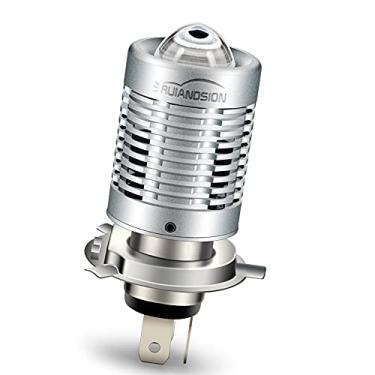 Imagem de Ruiandsion Lâmpada de LED H4 para motocicleta 9003 lâmpada de LED branca 12-80V super brilhante feixe alto/baixo com projetor de motocicleta kit de conversão de farol de substituição para farol de motocicleta