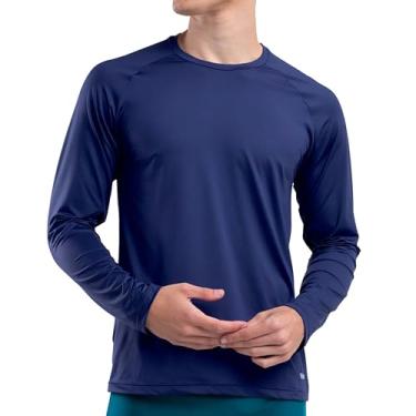 Imagem de MASH Camiseta Manga Longa Térmica UV50+ Esportiva Segunda Pele Masculina Adulto, Azul, M