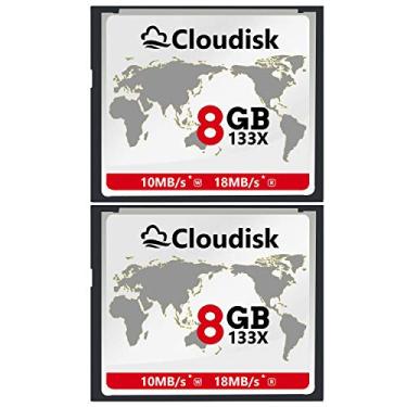 Imagem de Cloudisk Pacote com 2 cartões flash compactos de 8 GB 133X CF 2.0 de desempenho para câmera DSLR, câmera digital vintage e equipamentos industriais (8 GB)