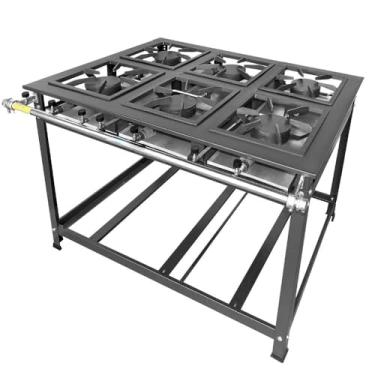 Imagem de Fogão Industrial 6 Bocas Mr Fogões Tradicional Alta Pressão 30x30 P7