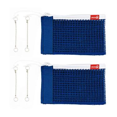 Imagem de Sanung Rede de tênis de mesa, rede de ping pong portátil C-X1B para mesas de tamanho regulável de 152 cm de largura, rede de malha de treinamento de tênis de mesa, conjunto de 2, azul royal
