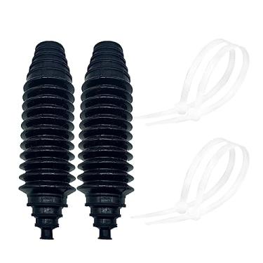 Imagem de Carmoeignin Bota universal de direção de pinhão e cremalheira de silicone com abraçadeiras de cabo, serve para quase qualquer veículo, elástica, resistência à tração (preto)