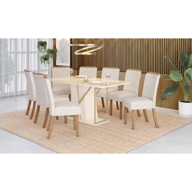 Imagem de Mesa de Jantar Andy 200 C. Vidro 8 Cad. Malu Linho - Henn