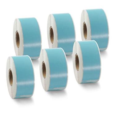 Imagem de BETCKEY Etiquetas coloridas compatíveis com etiquetas Dymo 30277 (9/40.6 cm x 3-7/40.6 cm), compatíveis com impressoras Dymo LabelWriter Thermal 450, 4XL e Zebra [6 rolos, 1560 etiquetas, azul claro]