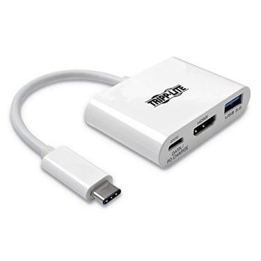 Imagem de Tripp Lite Conversor adaptador de vídeo multiportas USB C para HDMI 4K x 2K com hub USB-A e carregamento USB-C PD, USB tipo C para HDMI,