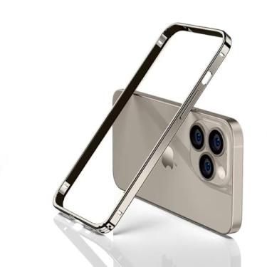 Imagem de Capa rígida com estrutura de metal de alumínio ultrafina para iPhone 12 13 14 15 Plus Pro Max Alloy Case Coque em preto roxo ou prata, titânio dourado, para iPhone 14