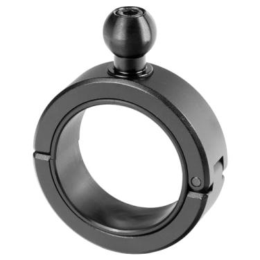 Imagem de Tackform Braçadeira de barra BC1 série 20 com esfera de alumínio de 20 mm | Grampo de alumínio com inserção de borracha APENAS para barras de 5 cm | Preto