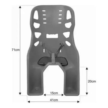 Imagem de Cadeirinha Infantil Bicicleta Garupa Carona Traseira Cinza-Unissex
