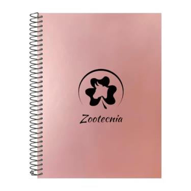 Imagem de Caderno Universitário Espiral 20 Matérias Profissões Zootecnia (Rosê Gold)