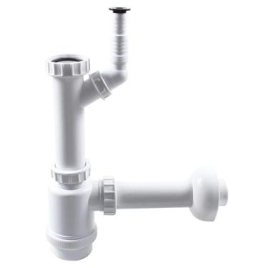 Imagem de Tubo de drenagem de pia montado na parede de material PP com garrafa desodorante para cozinha e banheiro GN036C017