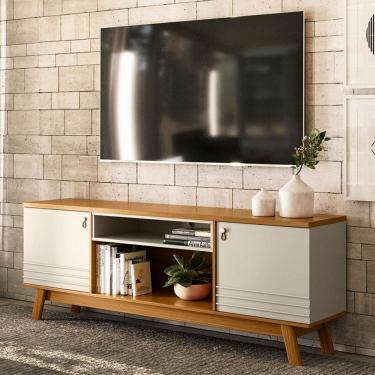 Imagem de Rack para TV Até 75 Polegadas Colorado 2 Portas Nature/Off White - Linea Brasil