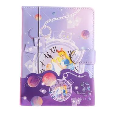 Imagem de Joucien Página de título tridimensional colorida Hot Stamping Hand Ledger PU Magnetic Buckle Hand Ledger Student Girl Cute Notebook-Space Time C