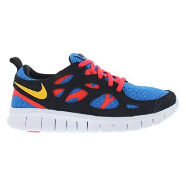Imagem de Nike Meninas unissex Free Run 2 (criança grande), Preto/Azul/Vermelho-Preto, 20