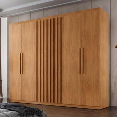 Imagem de Guarda Roupa Casal 6 Portas 2 Gavetas Ripado Cairo Rufato - Nature