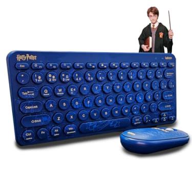 Imagem de Kit Teclado e Mouse Sem Fio Letron Harry Potter Azul