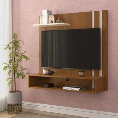 Imagem de Painel Light Para TV 32 Polegadas Com 2 Nichos - Cor Freijó GK MOVEIS