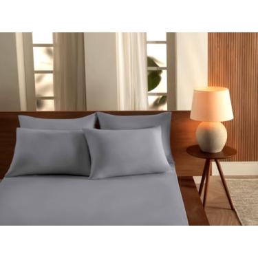 Imagem de Jogo Cama Solteiro Malha Lisa com Elastico Vivaldi - Fio 30 Penteado - 100% Algodao (Aluminio)